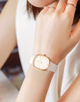 WWOOR Luna® Leather Strap Quartz Watch