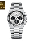 POEDAGAR Chronograph Stainless Steel Quartz Watch