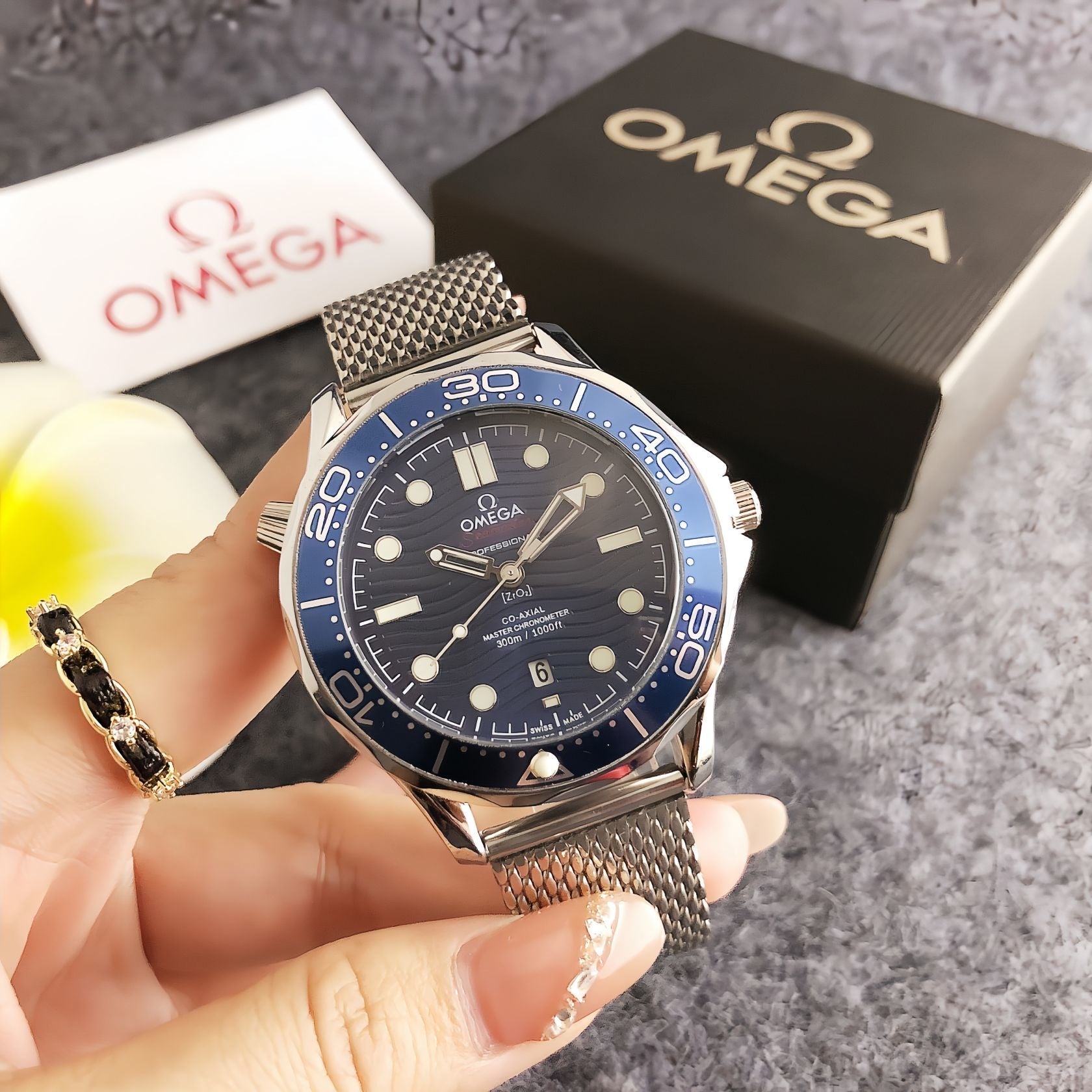Ocean Phantom Mesh Watch