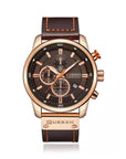 Aureo® Leather Strap Quartz Watch