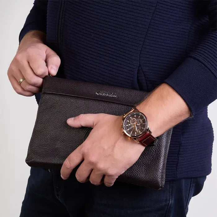 Aureo® Leather Strap Quartz Watch