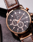 Aureo® Leather Strap Quartz Watch