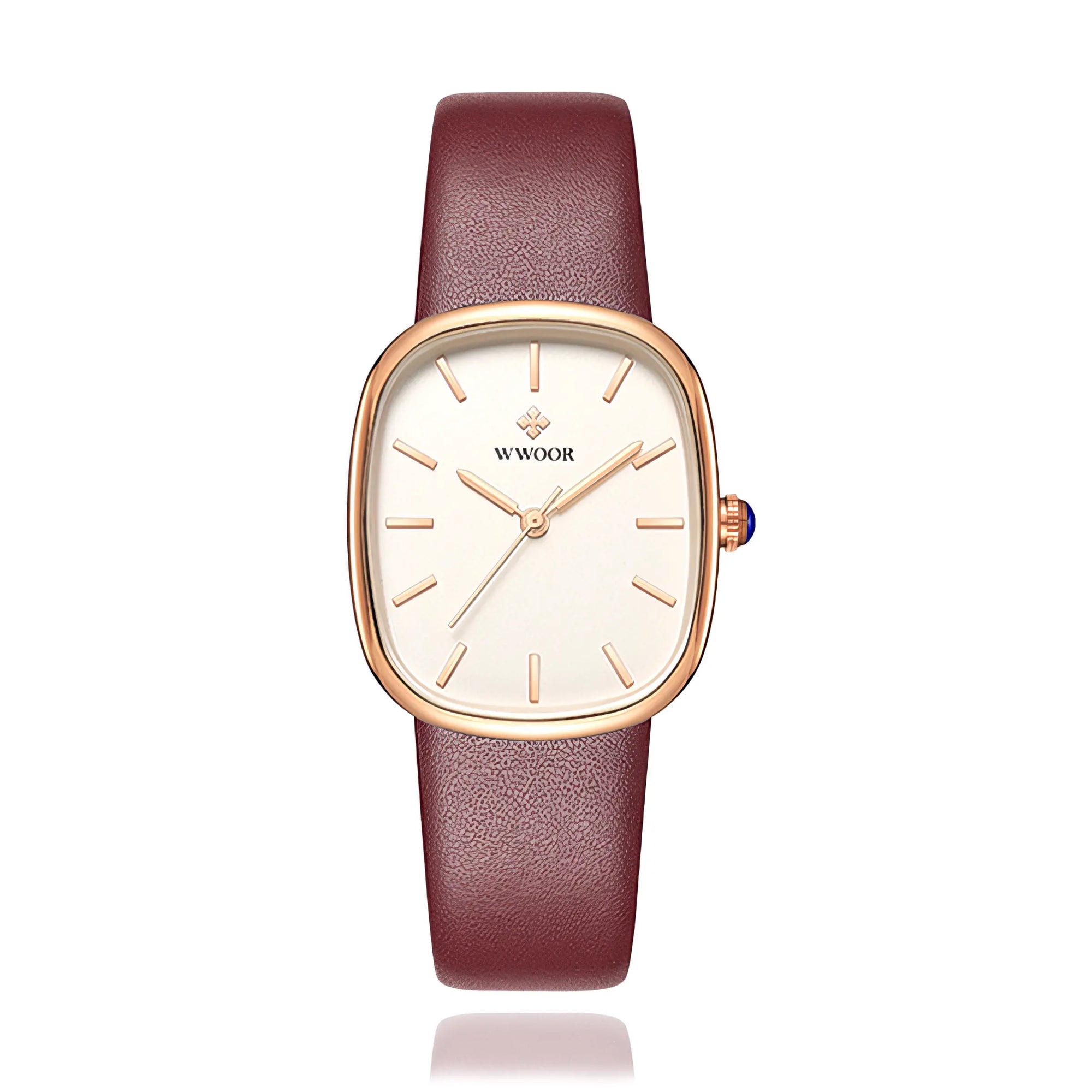 WWOOR Luna® Leather Strap Quartz Watch