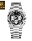 POEDAGAR Chronograph Stainless Steel Quartz Watch